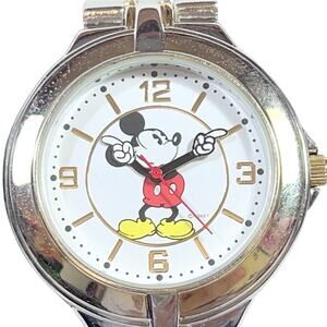 Vintage Disney M.Z. Berger Mickey Mouse Womens Watch White Dial Moving Hands